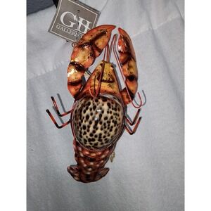 NEW Lobster Metal and Seashell‎ Ornament